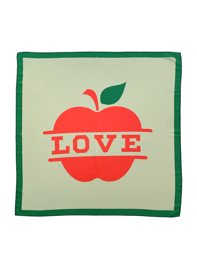 Piupiuchick - Silky bandana - Olive green w/ red apple