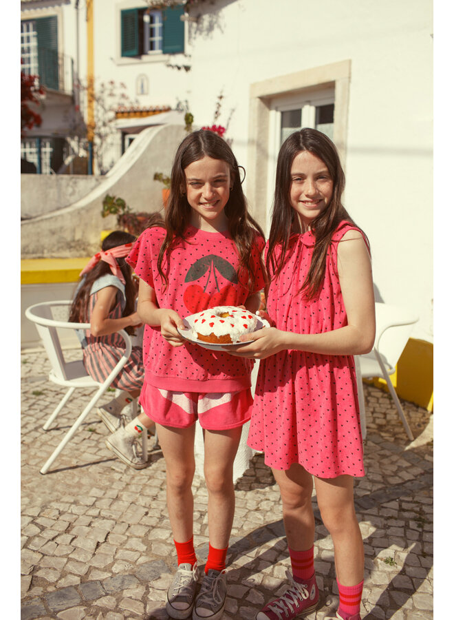 Piupiuchick - Shorts - Pink w/ white stripes print