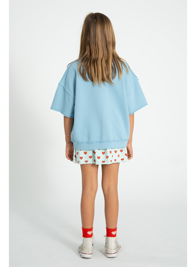 Piupiuchick - Short sleeve sweatshirt - Blue w/ "A" print