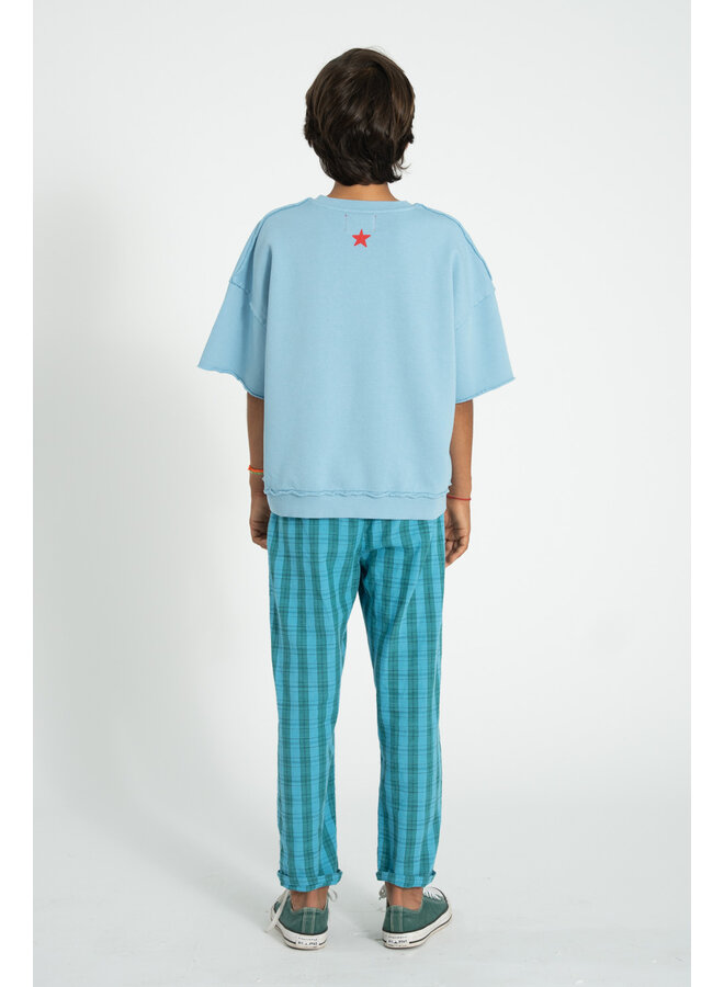 Piupiuchick - Short sleeve sweatshirt - Blue w/ "A" print