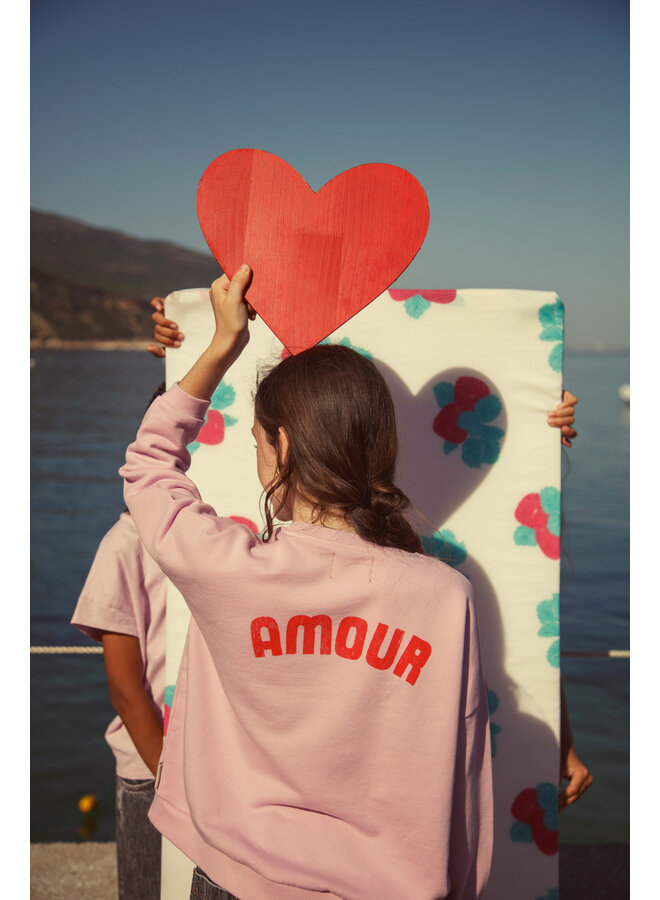 Piupiuchick - Sweatshirt - Lilac w/ red heart print