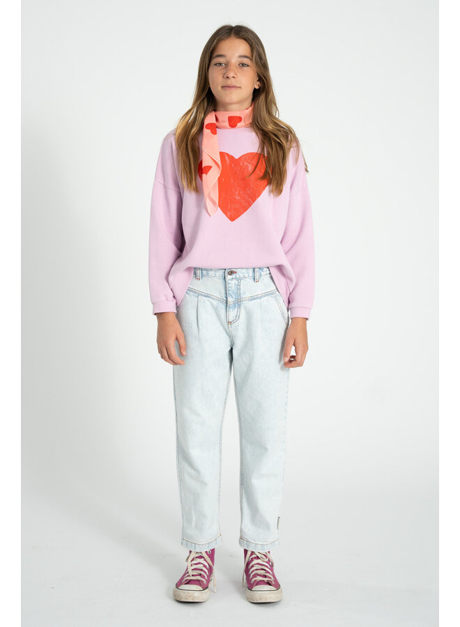 Piupiuchick - Sweatshirt - Lilac w/ red heart print