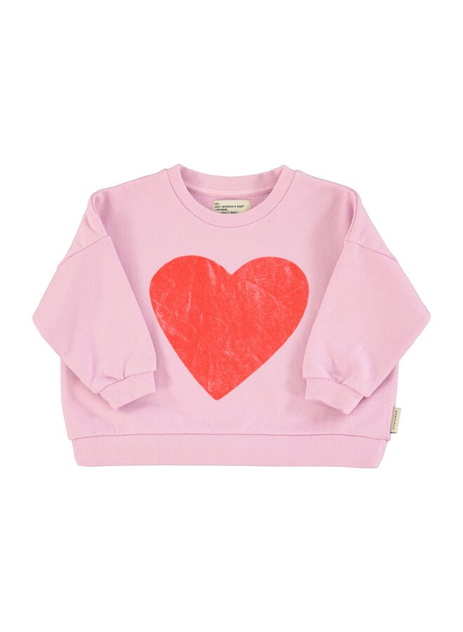 Sweatshirt - Lilac w/ red heart print