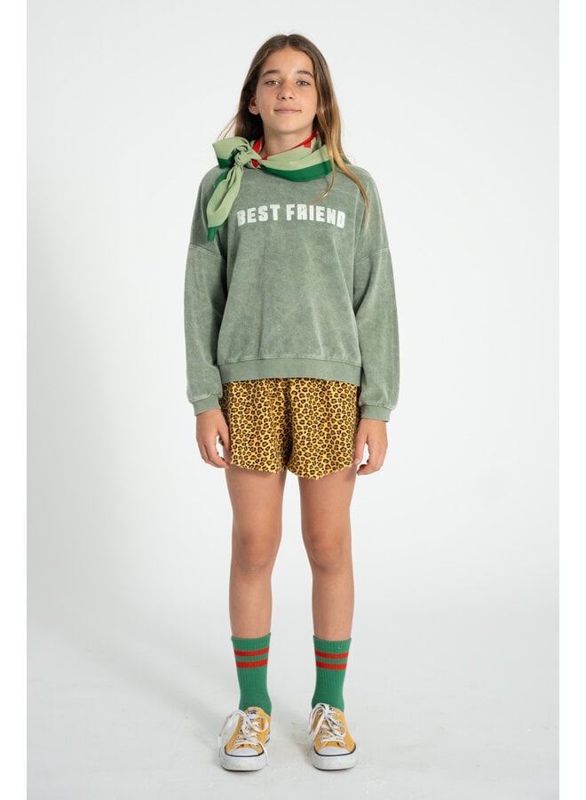 Piupiuchick - Sweatshirt - Washed green w/ "best friend" print