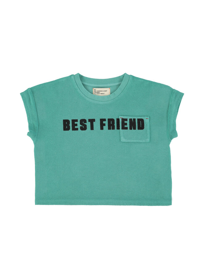 Piupiuchick - T-shirt - Turquoise w/ "best friend" print
