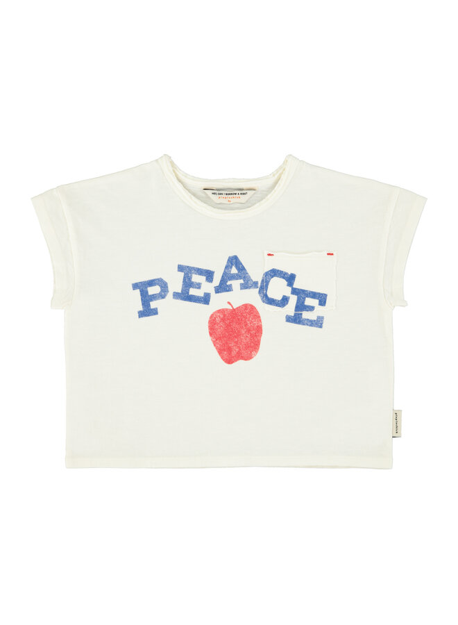 Piupiuchick - T-shirt - Ecru w/ "peace" print