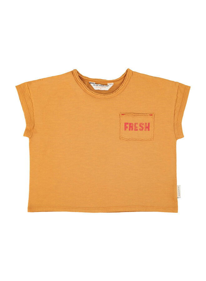 Piupiuchick - T-shirt - Camel w/ strawberry print