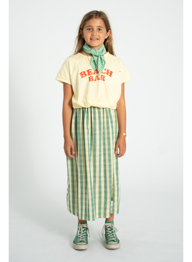 Piupiuchick - T-shirt - Light yellow w/ "beach bar" print