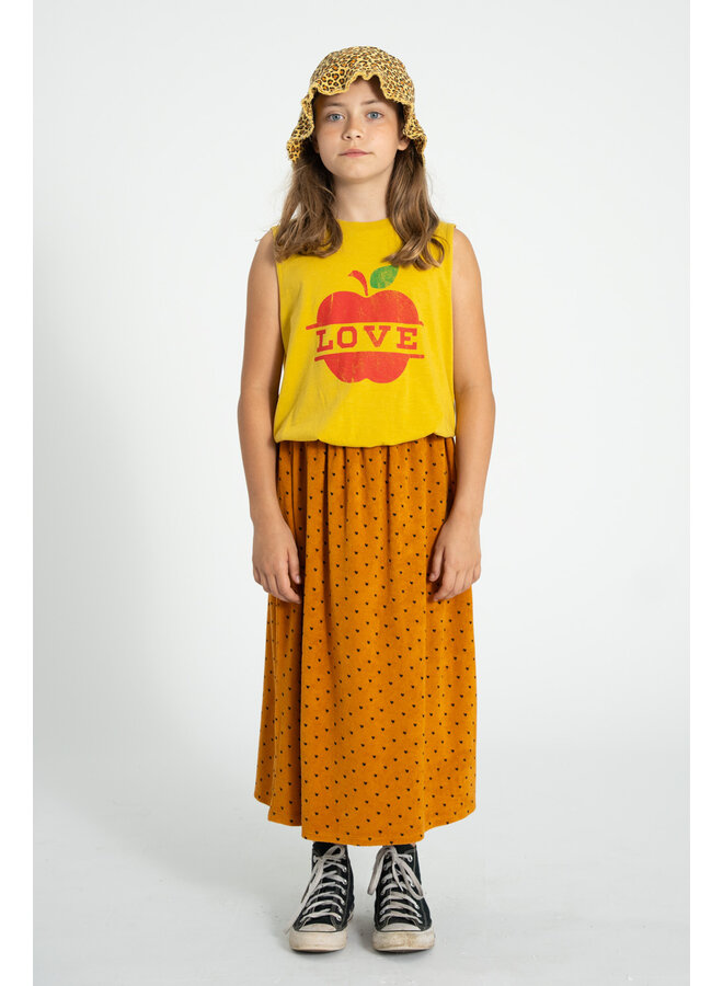 Piupiuchick - Sleeveless top - Mustard w/ apple print