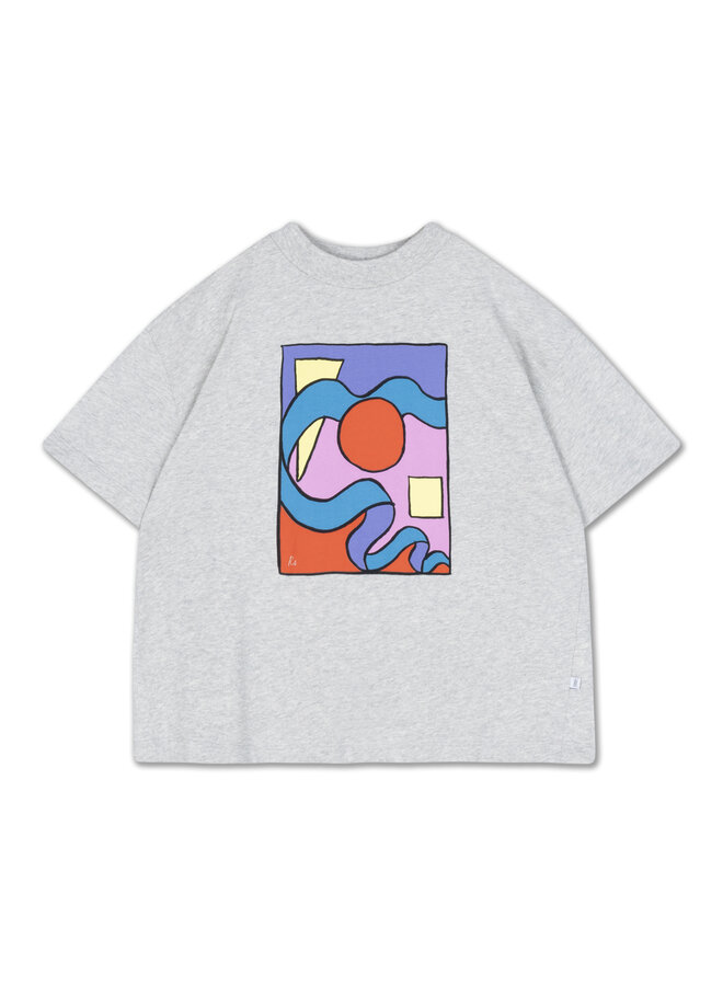 Repose AMS - Boxy tee - Grey melange