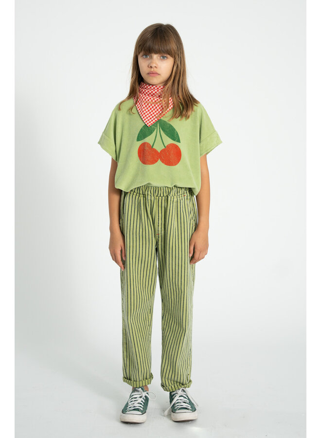 Piupiuchick - T-shirt - Light olive w/ cherry print