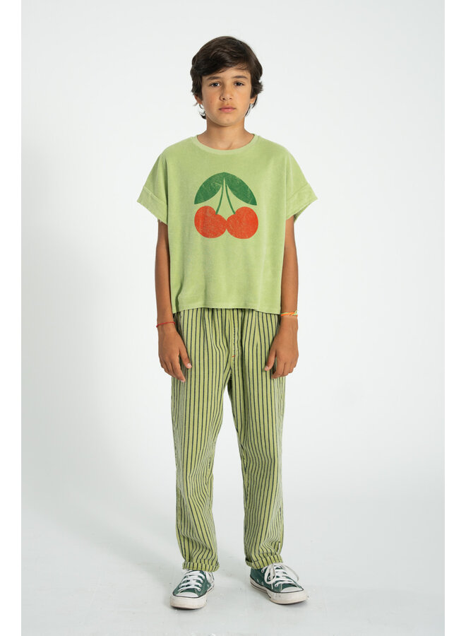 Piupiuchick - T-shirt - Light olive w/ cherry print