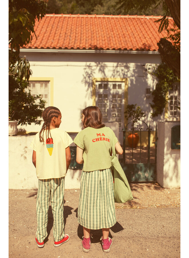 Piupiuchick - T-shirt - Light olive w/ cherry print