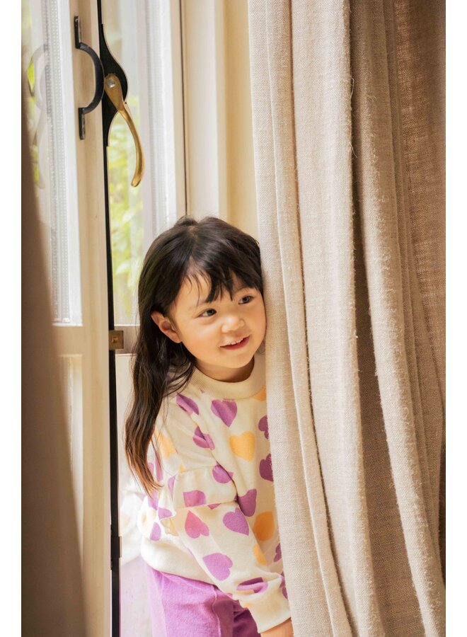 House of Jamie - Frill sweatshirt - Happy hearts