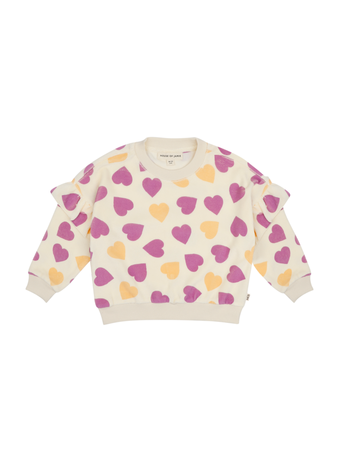 House of Jamie - Frill sweatshirt - Happy hearts