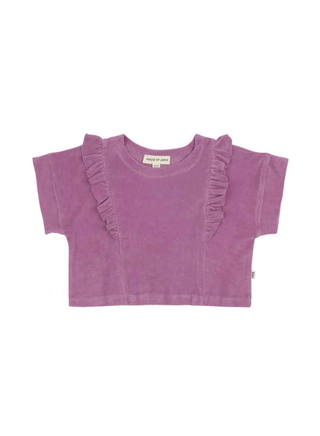 Relaxed ruffled tee - Violet
