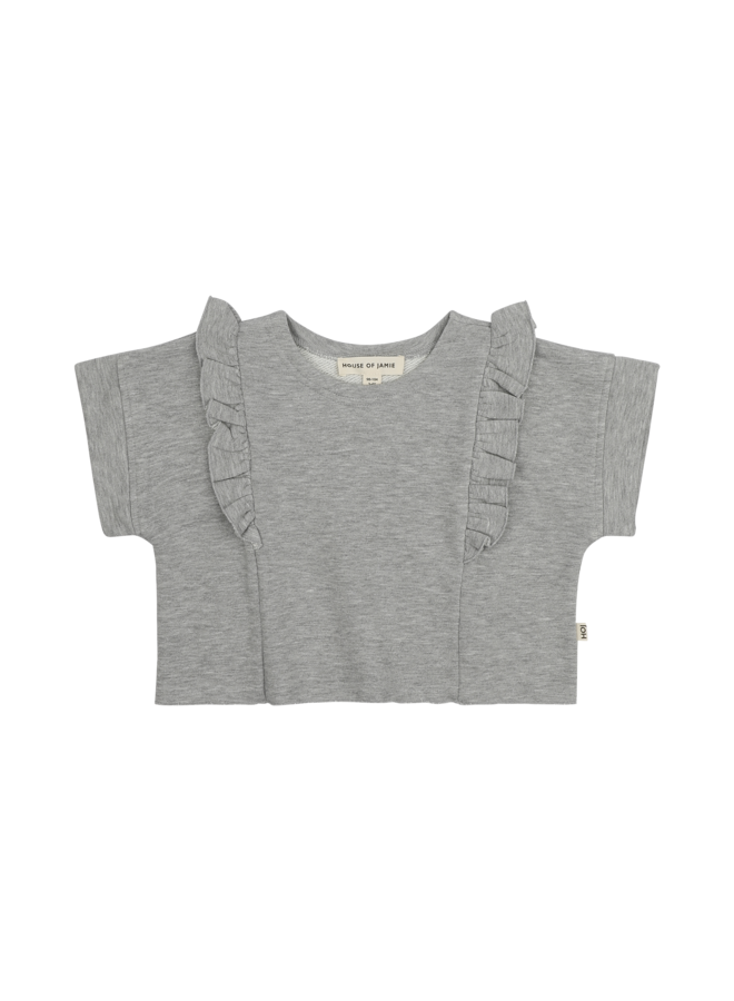 House of Jamie - Relaxed ruffled tee - Grey melange