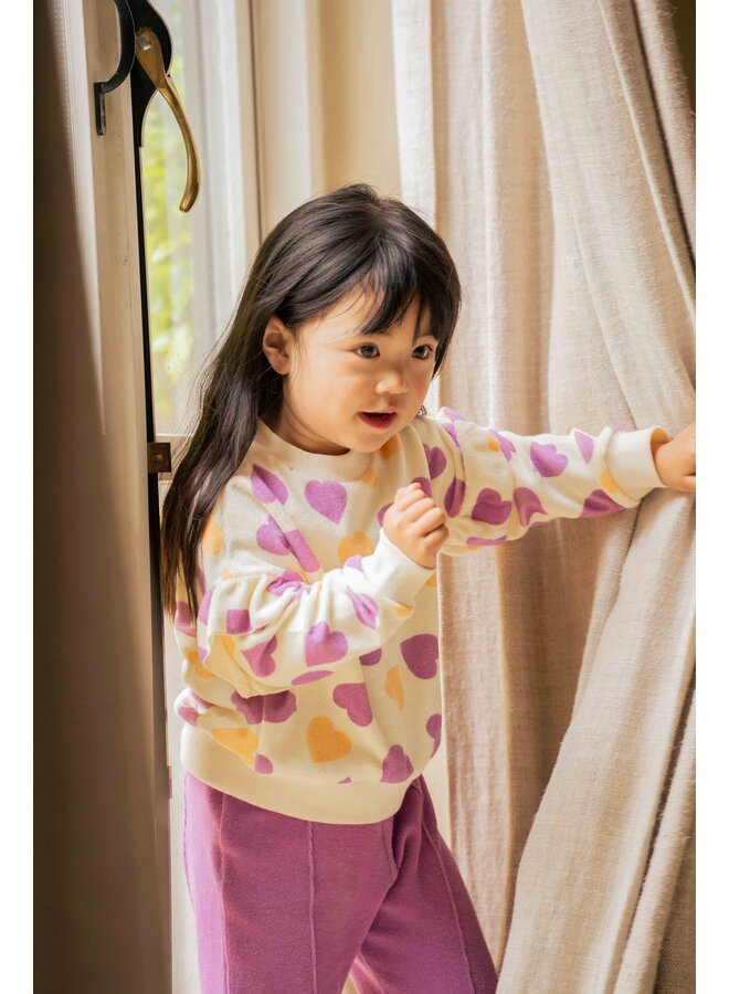 House of Jamie - Frill sweatshirt - Happy hearts