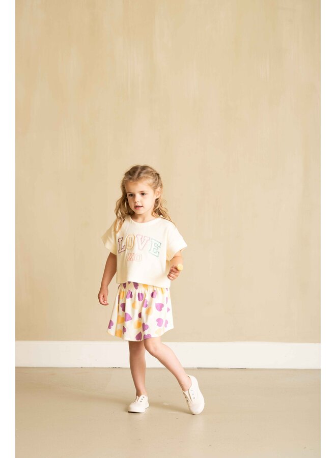 House of Jamie - Smocked skirt - Happy hearts