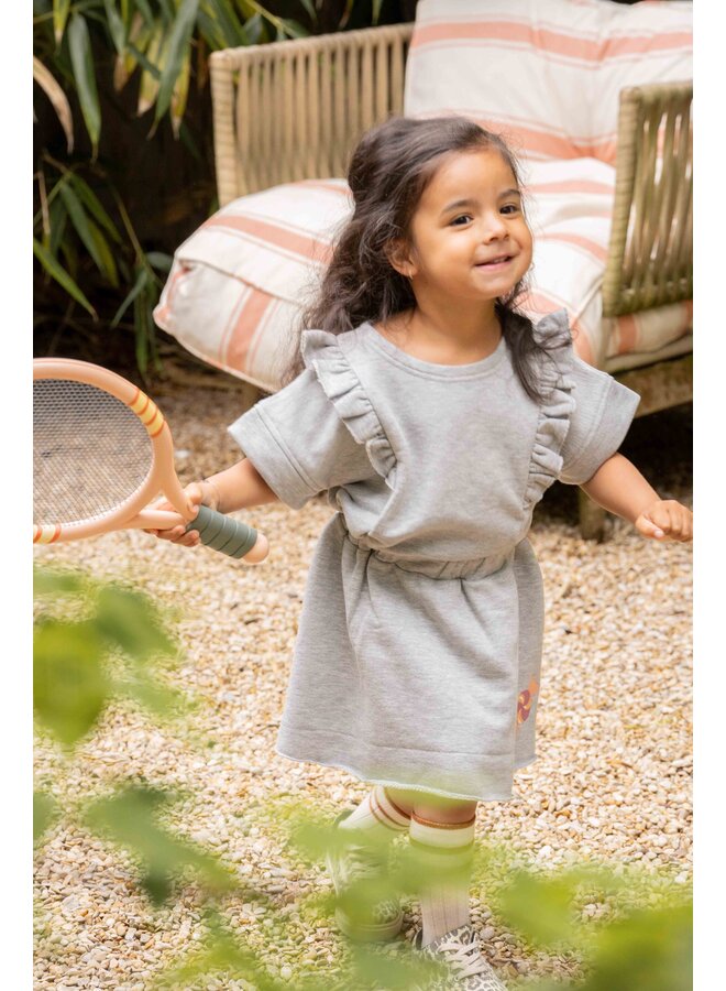 House of Jamie - Relaxed ruffled tee - Grey melange