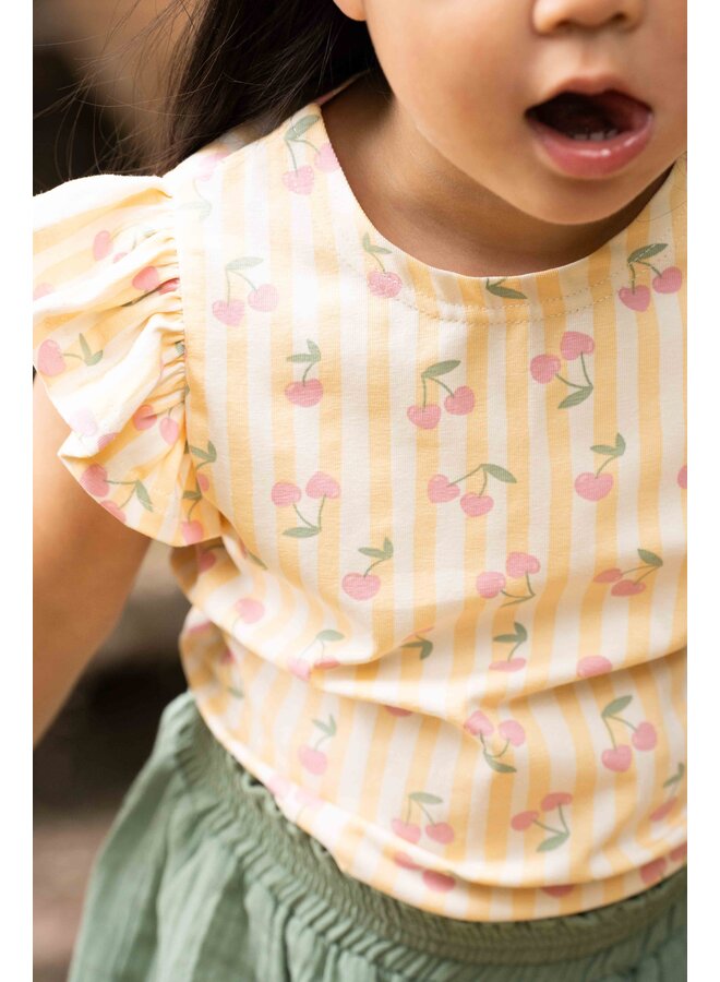 House of Jamie - Ruffled tee - Cherry party