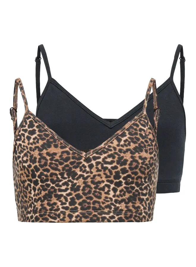 Kids Only - Lola 2-pack padded top – Black/Leo