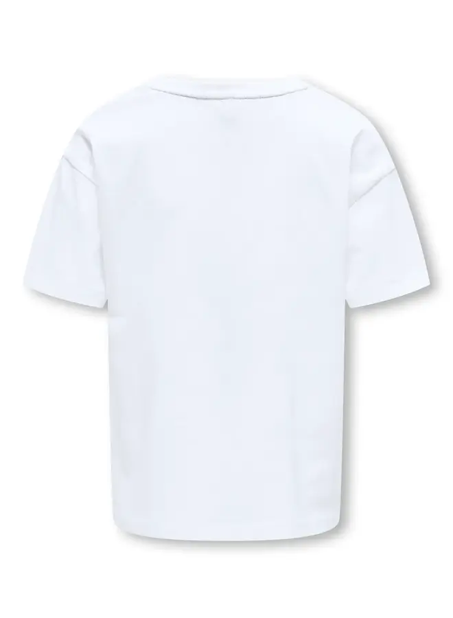 Kids Only - Carty life tee – Bright white/Check smiley