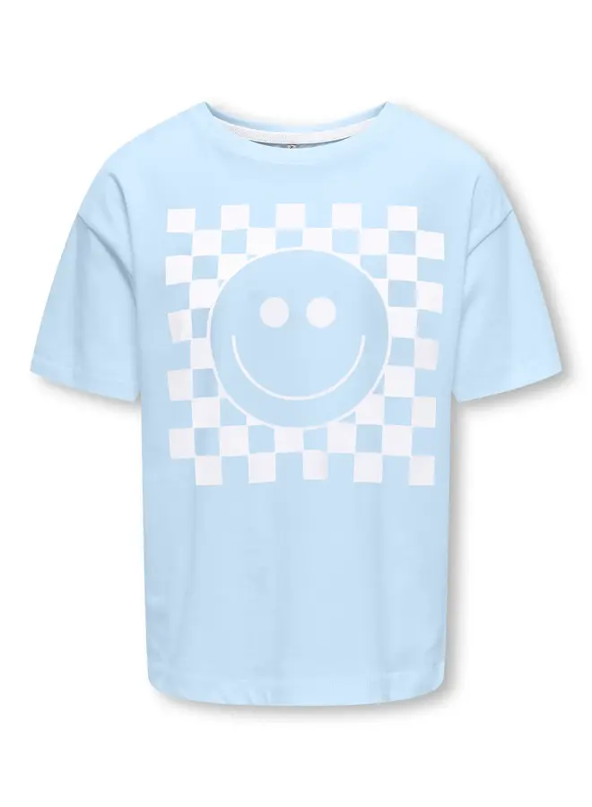 Carty life tee – Cashmere blue/Check smiley