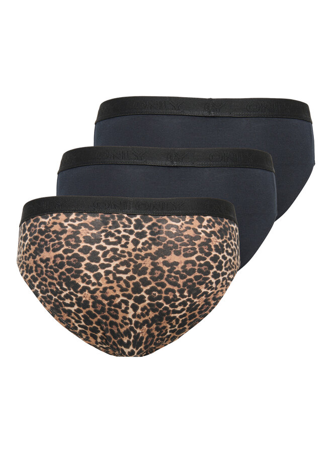 Kids Only - Lola 3-pack logo briefs – Black/Leo