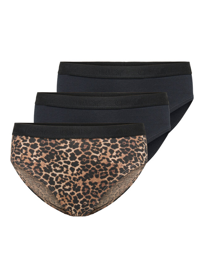 Kids Only - Lola 3-pack logo briefs – Black/Leo