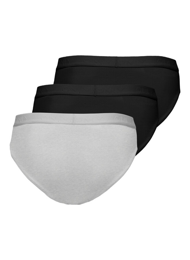 Kids Only - Lola 3-pack logo briefs – Light grey melange