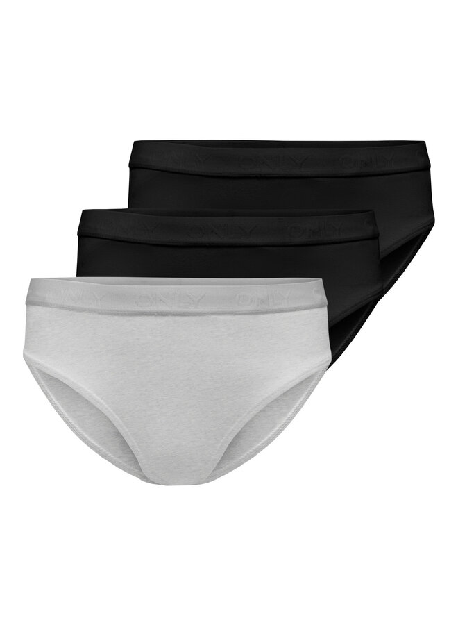 Kids Only - Lola 3-pack logo briefs – Light grey melange