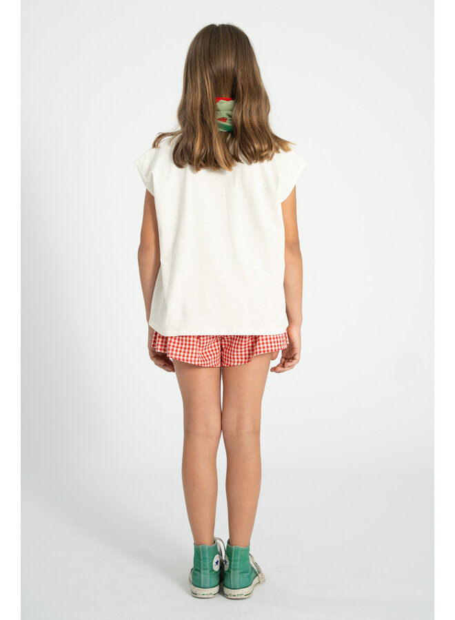 Piupiuchick - Sleeveless t-shirt - Ecru w/ apple print