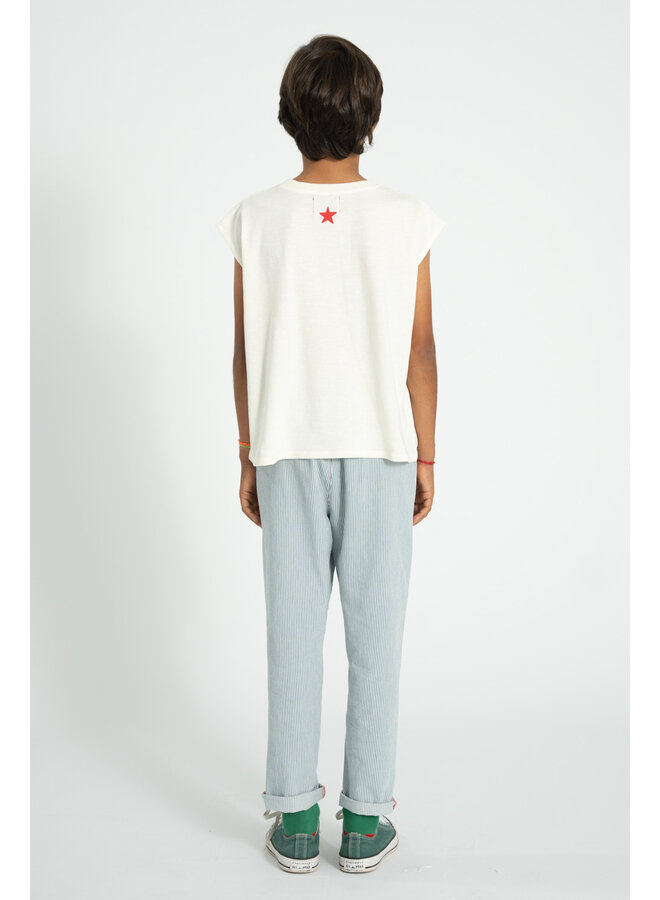 Piupiuchick - Sleeveless t-shirt - Ecru w/ apple print