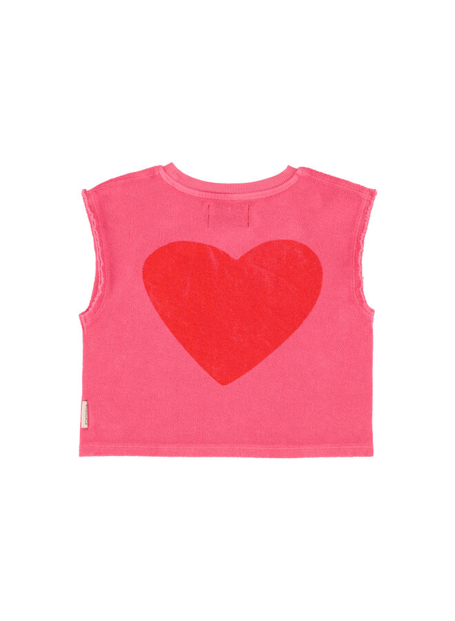 Piupiuchick - Sleeveless top - Pink w/ "amour" print