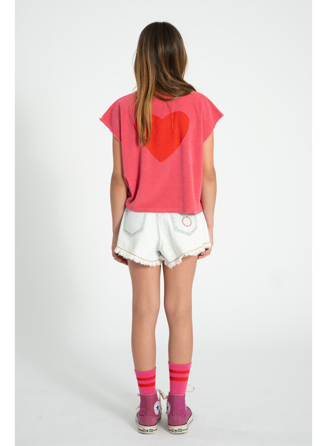 Piupiuchick - Sleeveless top - Pink w/ "amour" print