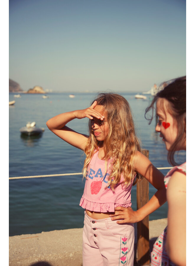 Piupiuchick - Top - Pink w/ "peace" print