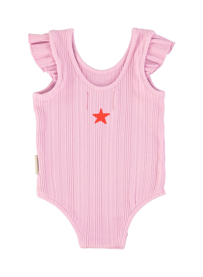 Piupiuchick - Sleeveless bodysuit - Lilac w/ red heart print