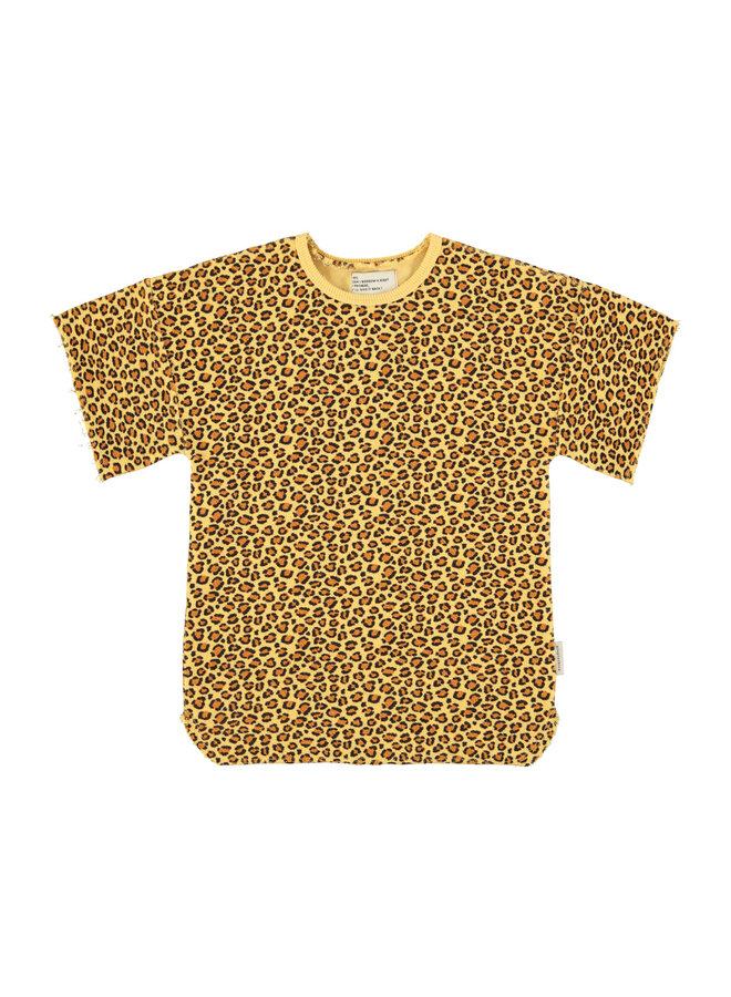 T-shirt dress - Mustard animal print