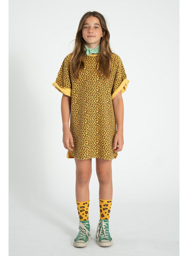 Piupiuchick - T-shirt dress - Mustard animal print