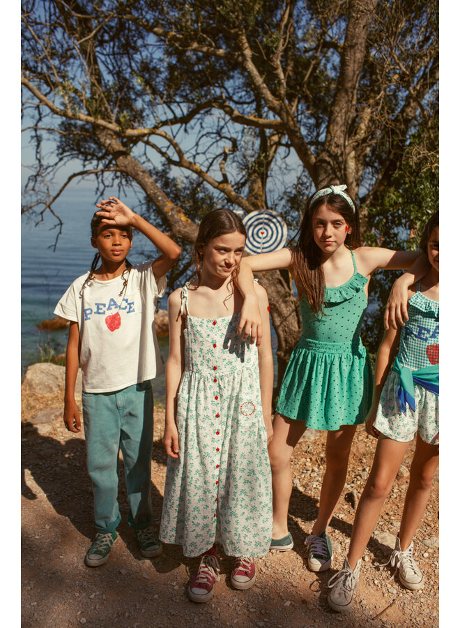 Piupiuchick - Short skirt - Green w/ black hearts allover