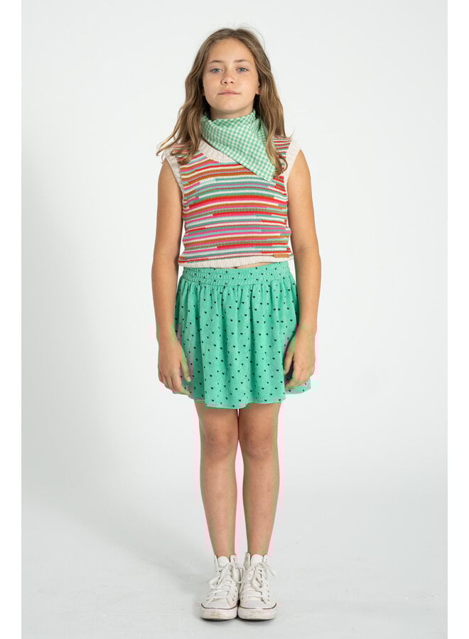 Piupiuchick - Short skirt - Green w/ black hearts allover