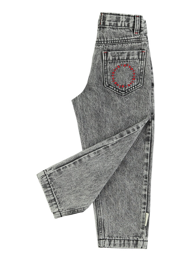 Piupiuchick - Mom fit trousers - Washed black denim