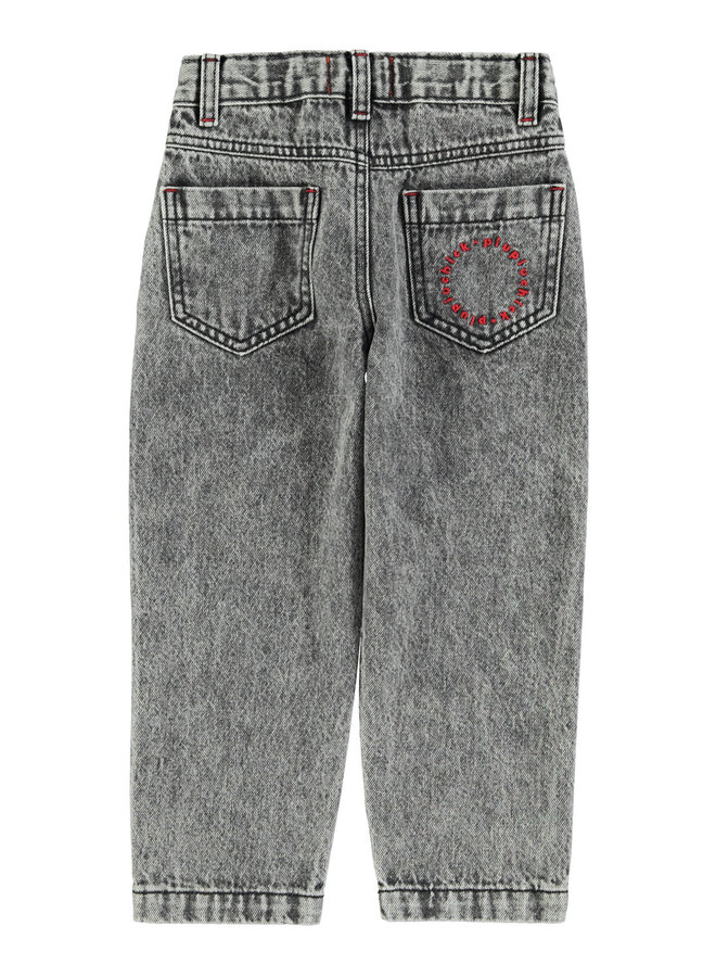 Piupiuchick - Mom fit trousers - Washed black denim