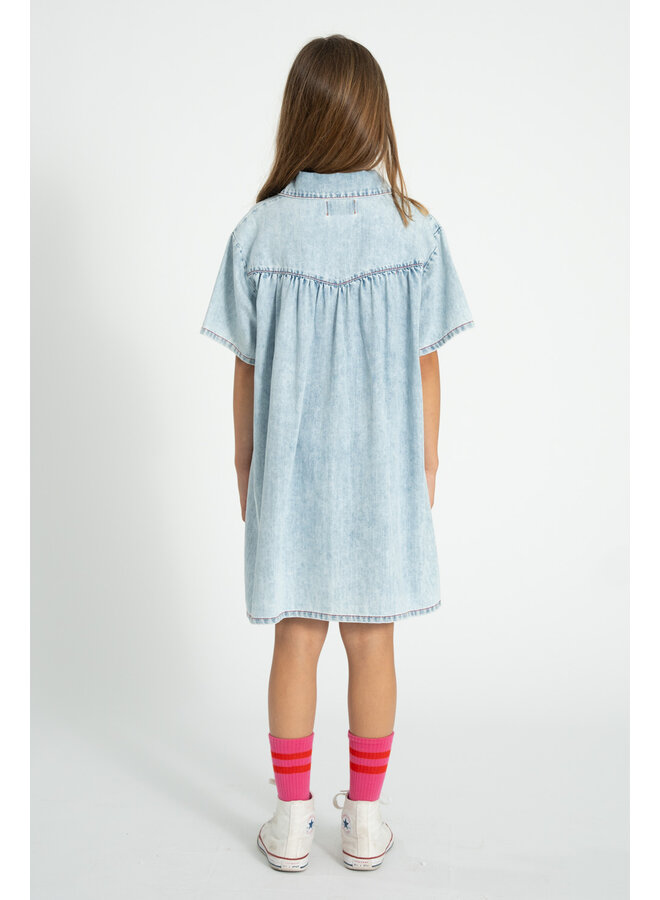Piupiuchick - Short dress - Blue light denim