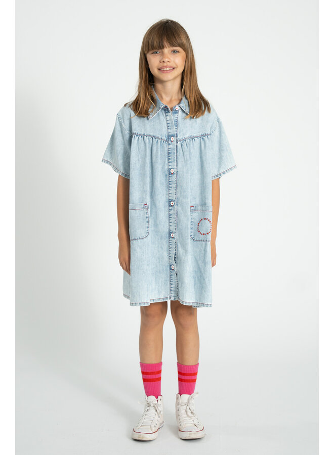 Piupiuchick - Short dress - Blue light denim
