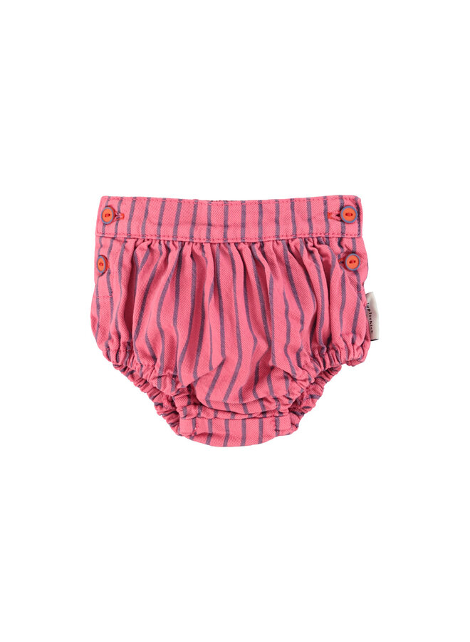 Piupiuchick - Baby shorties - Pink w/ indigo stripes