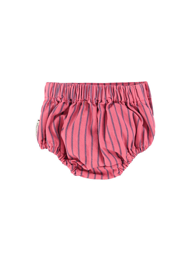 Piupiuchick - Baby shorties - Pink w/ indigo stripes