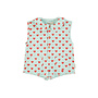 Piupiuchick - Short sleeveless jumpsuit - Light blue w/ red hearts