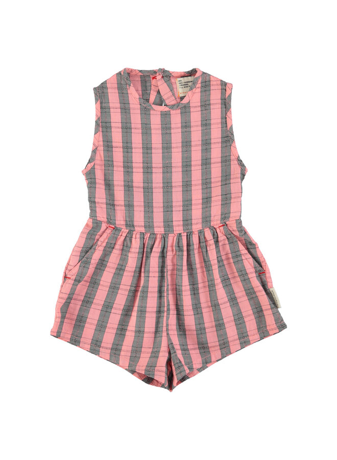 Short jumpsuit - Pink checkered